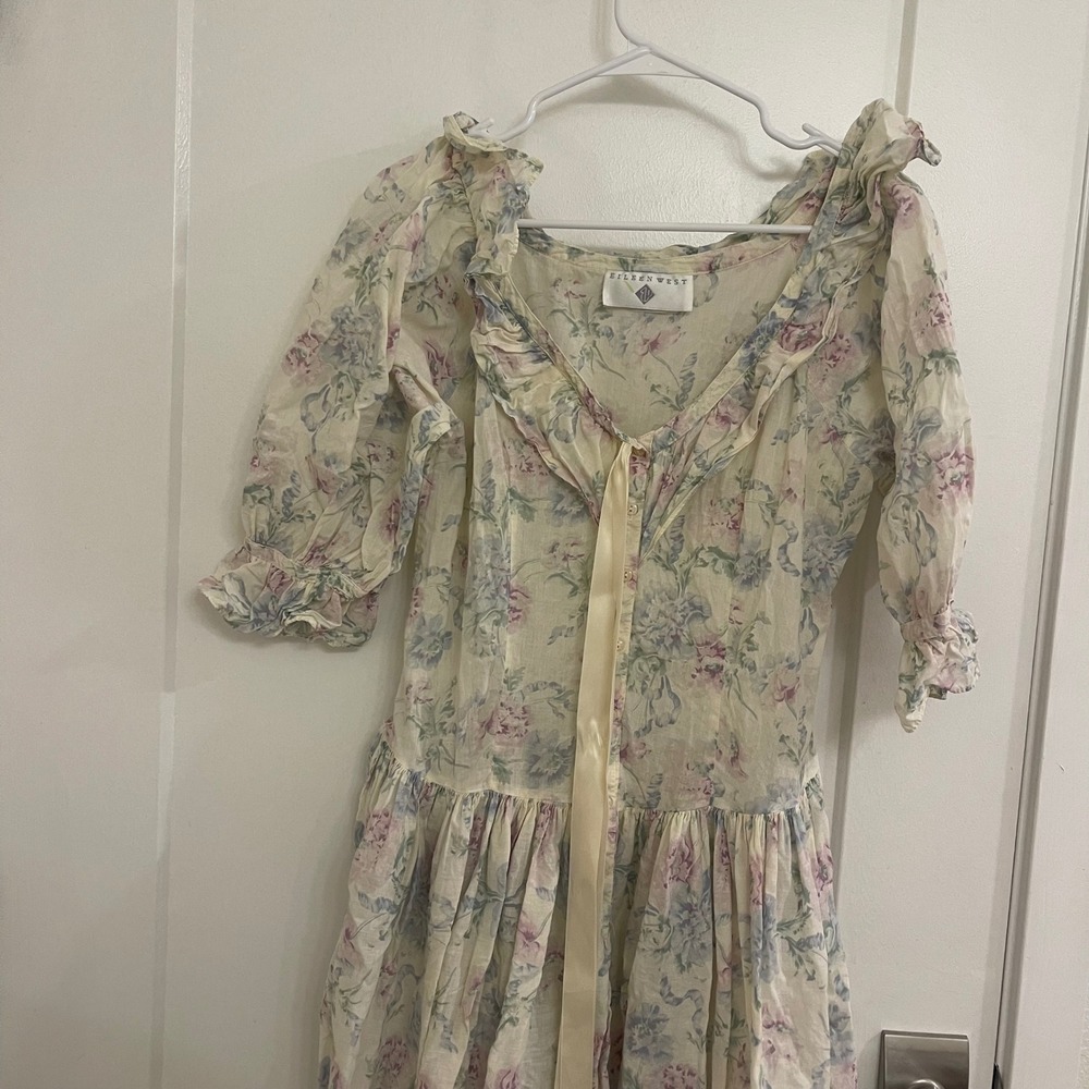 Vintage‎ Eileen West Nightgown Frills Ribbon Cottagecore GrandmaCore Chic